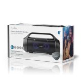 Bluetooth Party Boombox | 6 timer | 2.0 | 120 W | Medieafspilning: AUX / Micro SD / USB | IPX5 | Kan parres | Brehndtag | Fest lys | Sort #20