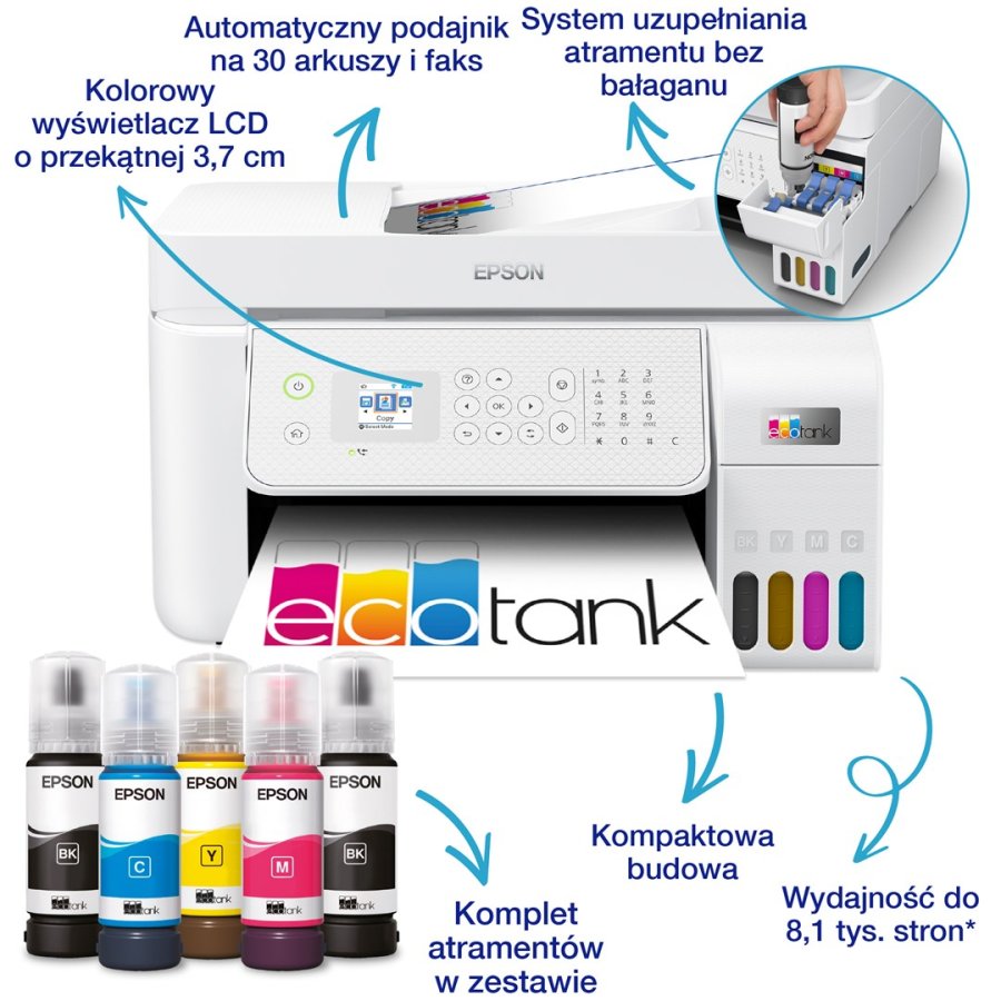 Epson EcoTank L5316 Inkjet A4 5760 x 1440 dpi 33 sider pr. minut Wi-Fi #13