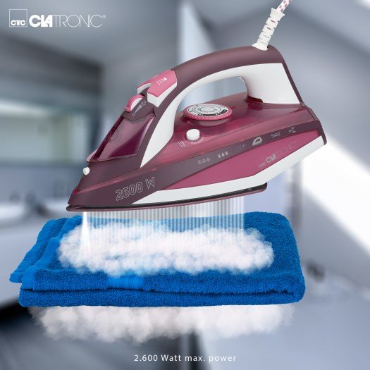 Clatronic DB 3705 Dampstrygejern Keramisk strygesl 2600 W Rose #3