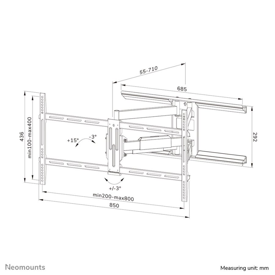 Neomounts WL40-550BL18 tv-beslag 190,5 cm (75