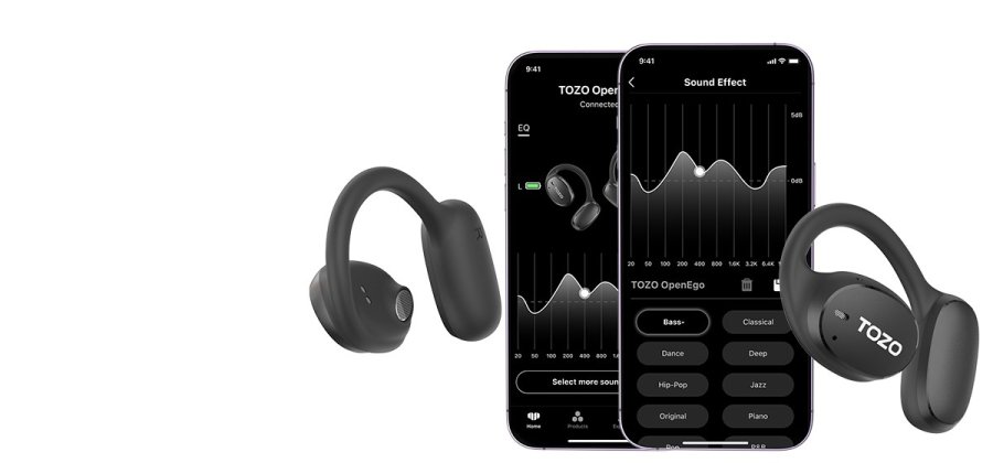 TOZO OpenEgo True Wireless Stereo (TWS) Kostne USB Type-C Bluetooth Headset Sort #5
