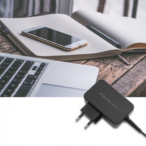 Qoltec 51024 oplader til mobil enhed Universel Sort Vekselstrm Hurtig opladning Indendrs #3