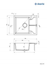 1-KUMME GRANITVASK MED AFLB DEANTE GRAPHITE METALLIC ANDANTE #4