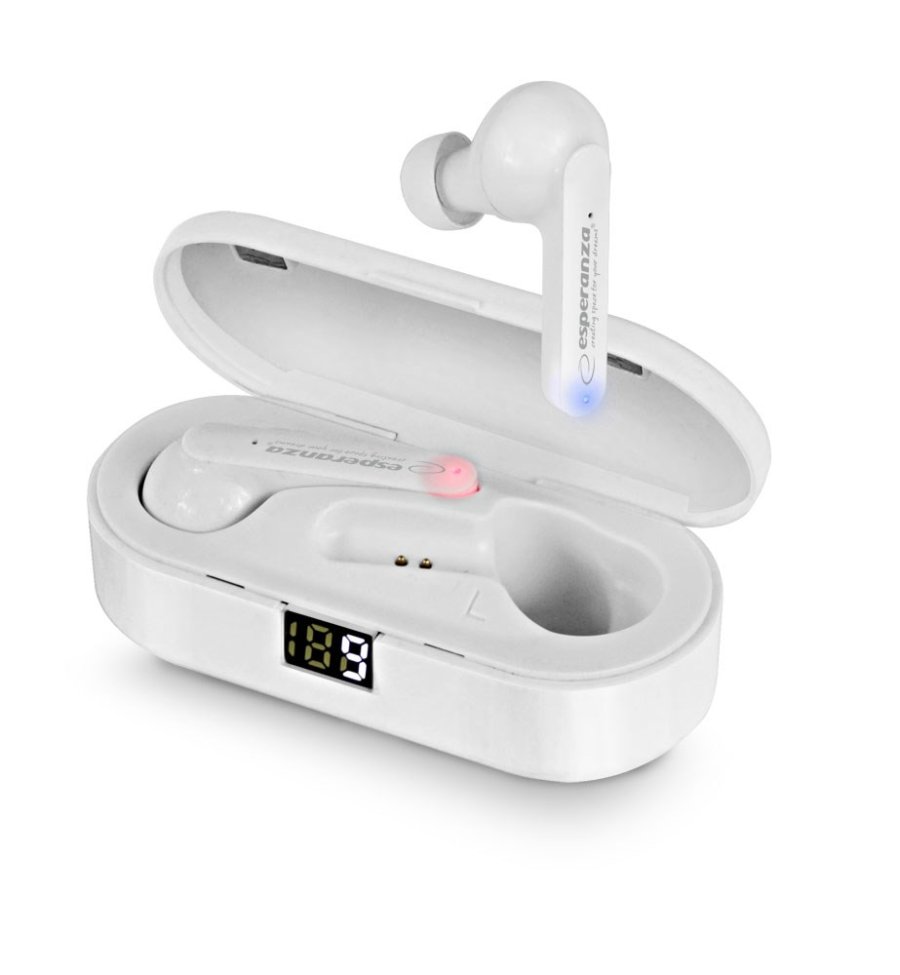 Esperanza EH230W Bluetooth-hovedtelefoner TWS Hvid #2
