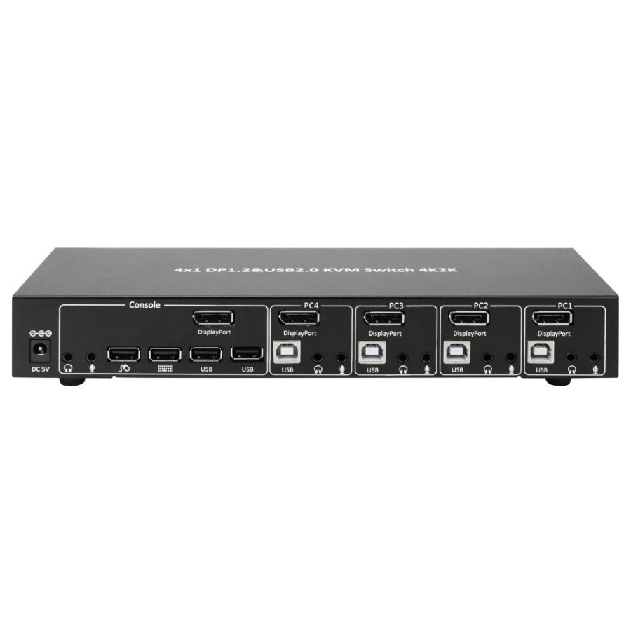 Techly IDATA DP-KVM4 KVM Switch Stativ-montering Sort #3