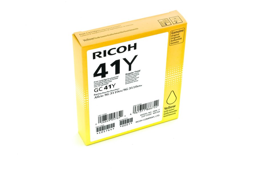 Ricoh 405764 blkpatron 1 stk Original Standard udbytte Gul #1