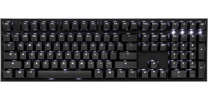 Ducky One 2 White LED tastatur Universel USB Tysk Sort, Hvid #1