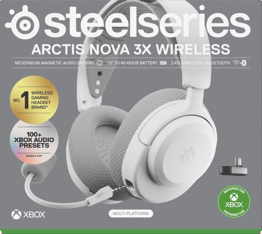Steelseries Arctis Nova 3X Headset Trdls Musik/hverdag Bluetooth Hvid #9