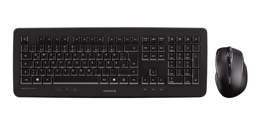 CHERRY DW 5100 tastatur Mus inkluderet Universel RF trdlst QWERTZ Tysk Sort #1