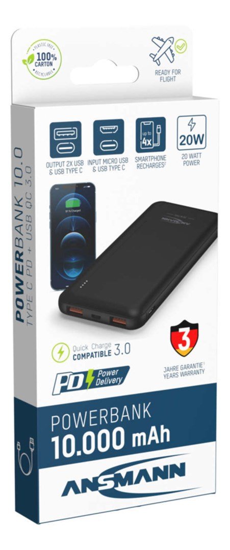 Ansmann PB320PD 10000 mAh Sort #11
