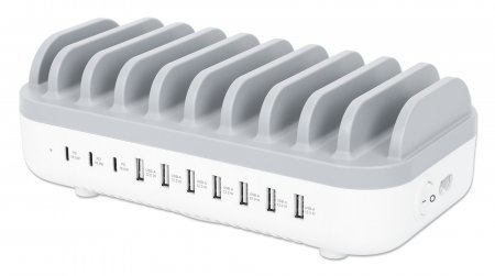 Manhattan 180856 ladestation organisator Desktop monteret Plast Hvid #1