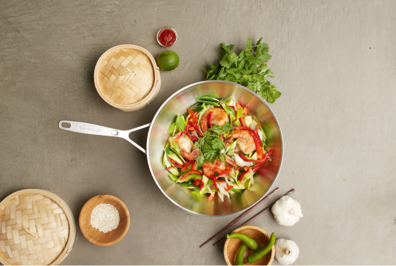 Demeyere Industry 5 Wok/Stirfry pande Rund #28