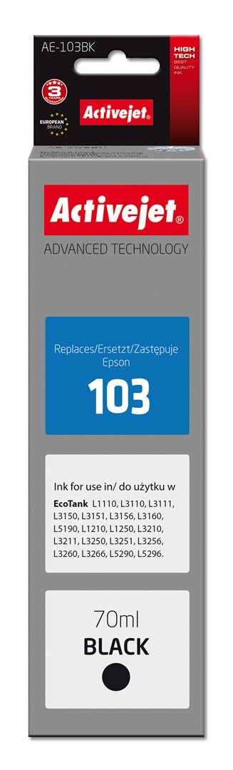 Activejet AE-103Bk blk (erstatning Epson 103 C13T00S14A; Supreme; 70 ml; sort) #1