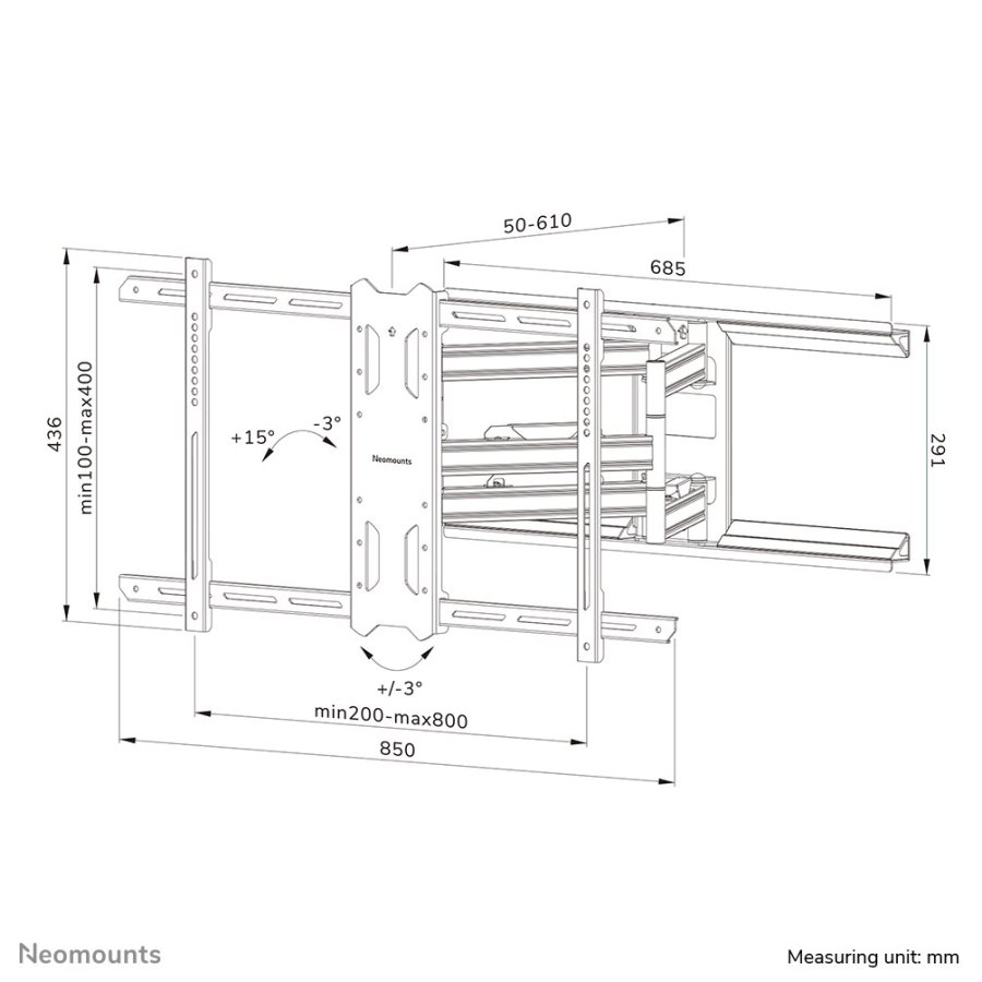 Neomounts WL40S-850BL18 tv-beslag 2,18 m (86
