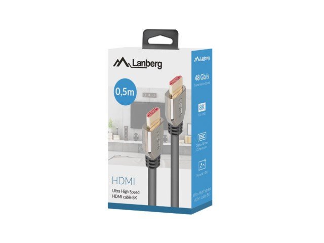 Lanberg CA-HDMI-30CU-0005-BK kabel HDMI 0.5 m HDMI Typu A (Standard) 8K 60Hz #3