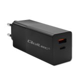 Qoltec 52382 GaN POWER PRO oplader | 1xUSB type C | 1xUSB A | 100W | 5-20V | 1,5-5A | PD | Sort #1