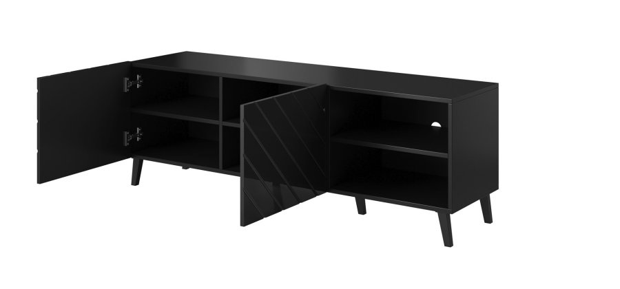 RTV-skab ABETO 150x42x52 sort blankt #5