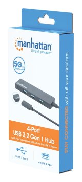 Manhattan 164924 interface hub USB 3.2 Gen 1 (3.1 Gen 1) Type-C 5000 Mbit/s Sort #7