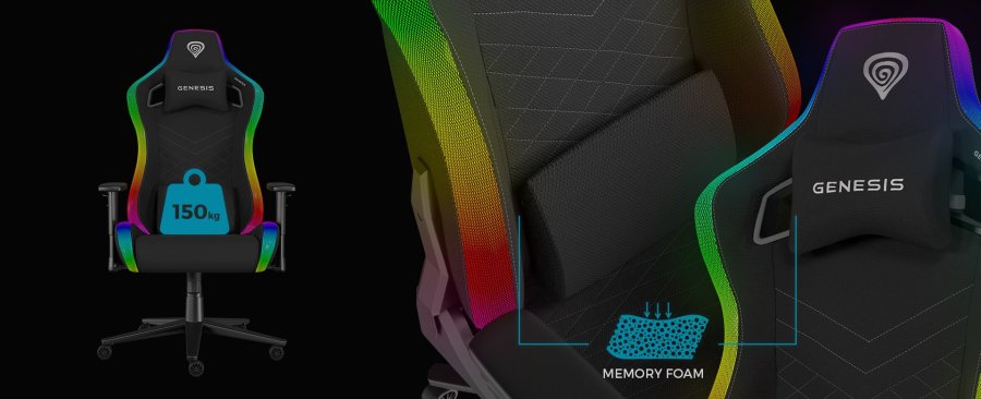 FOTEL GAMINGOWY GENESIS TRIT 660 RGB CZARNY #9