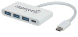Manhattan 163552 interface hub USB 3.2 Gen 1 (3.1 Gen 1) Type-C 5000 Mbit/s Hvid #1