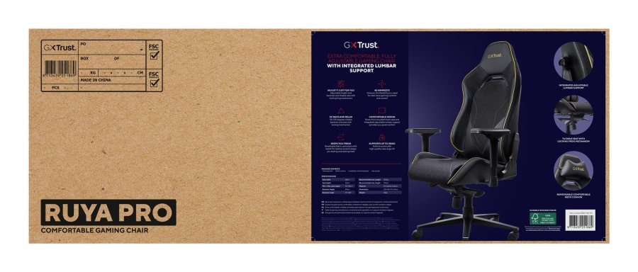 Trust GXT 721 Ruya Pro Universal gamingstol Sort #9