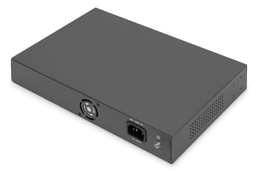Digitus DN-95355 netv�rksswitch Ikke administreret Gigabit Ethernet (10/100/1000) Str�m over Ethernet (PoE) 1U Sort #3