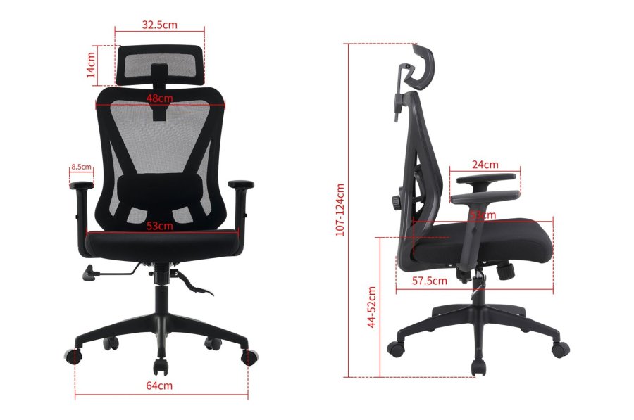 Activejet T5 ergonomisk kontorstol sort #16