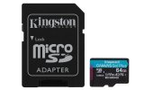 Kingston Technology 64 GB microSDXC Canvas Go! Plus Gen4 200MB/s A2 U3 V30-kort + adapter #1