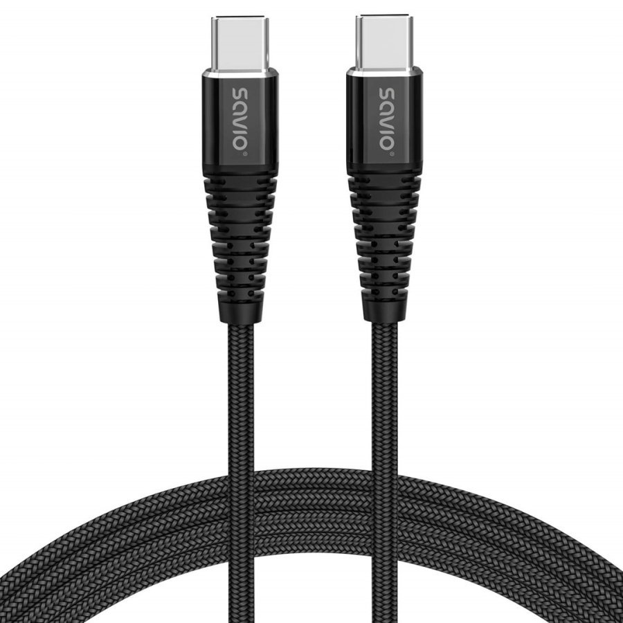 Savio CL-160 USB kabel 2 m USB 2.0 USB C - USB C Sort #1