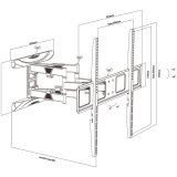 Maclean MC-423 TV Mount Full Motion Wall TV Bracket 43