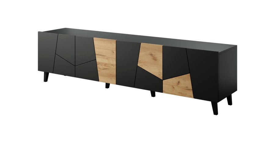 RTV-skab ETNA 200x42x52 sort mat + egetr #1
