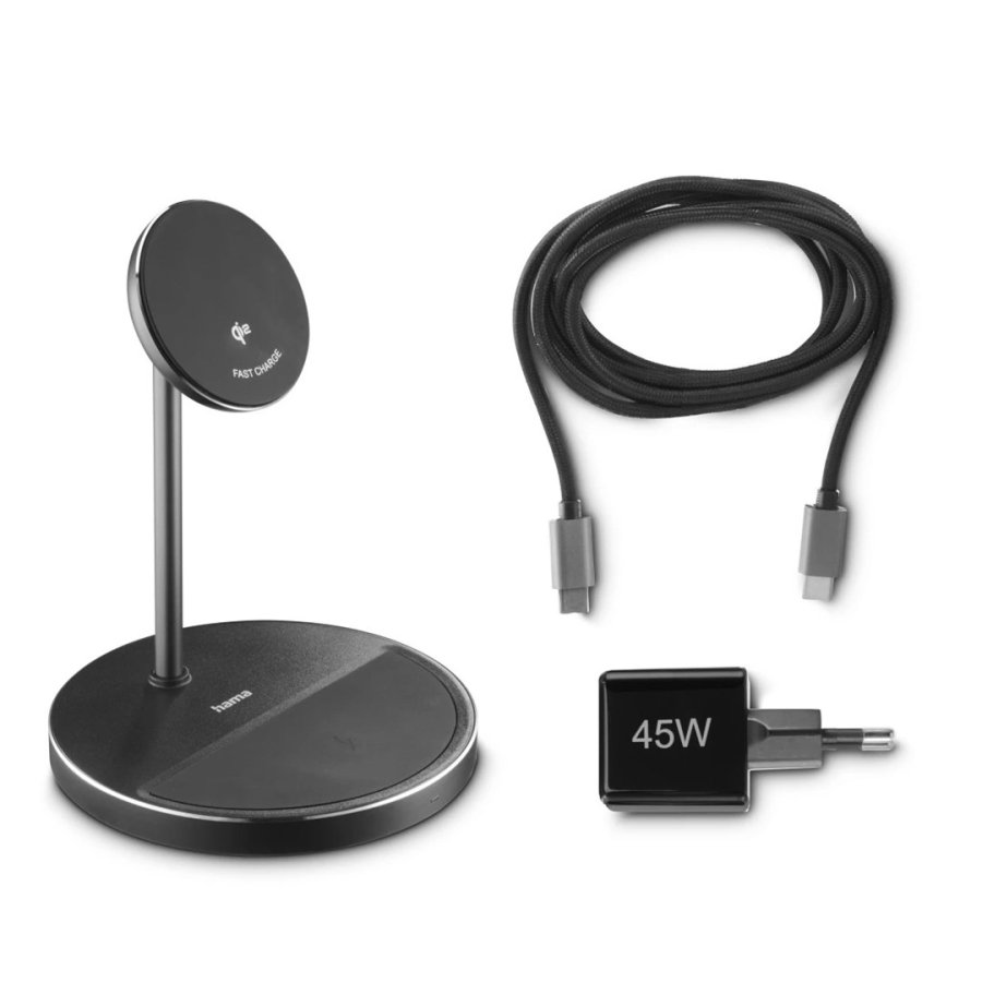 Hama 00201738 oplader til mobil enhed Hovedtelefoner, Smartphone Sort USB Tr�dl�s opladning Hurtig opladning Indend�rs #18