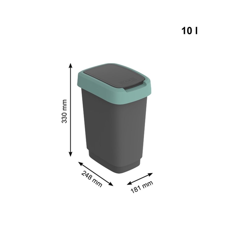 Skraldespand Rotho Twist Green Grn Plastik 10 L #2