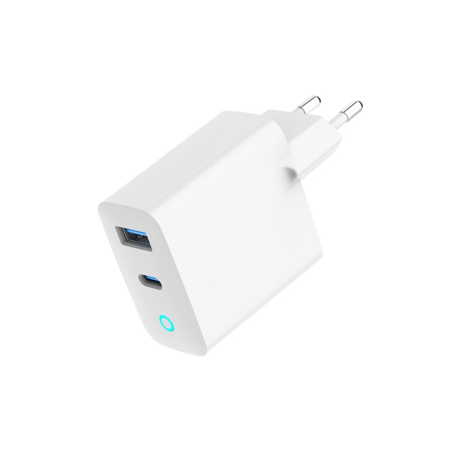 Gembird 2 Port 30W GaN USB Schnellladegert LED Wei TA-UC-PDQC30L-W-01 Baby videoskrm, Tastatur, Mobil computer, Mobiltelefon, Netbook, Brbar hjttaler, Smartphone, Tablet Hvid Vekselstrm Hurtig opladning Indendrs #1