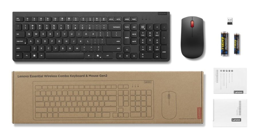 Lenovo 4X31R64457 tastatur Mus inkluderet Kontor RF tr�dl�st Belgisk, Engelsk Sort #3