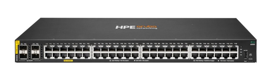 HPE Aruba Networking CX 6000 Administreret L2/L3 Gigabit Ethernet (10/100/1000) Str�m over Ethernet (PoE) 1U Sort #1