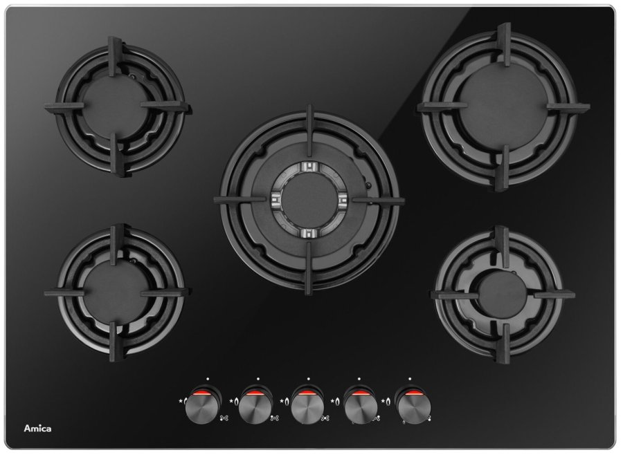 Amica PGCA7101AoB Sort Indbygget 70 cm Gaskomfur 5 zone(s) #1