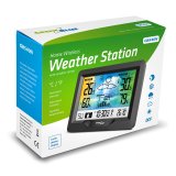 GreenBlue trdls vejrstation, farve, med DCF, mnefaser, barometer, kalender, strmforsyning, GB540N #9