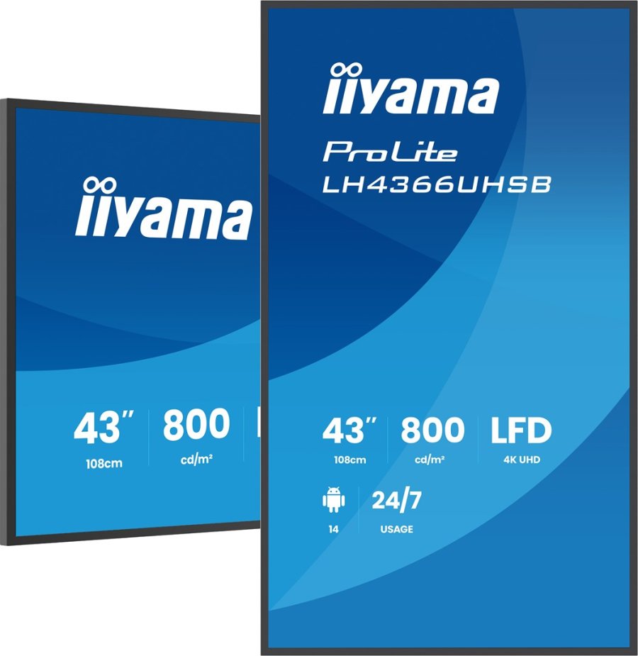 iiyama LH4366UHSB-B1AG skilte display Digital fladpaneldisplay 109,2 cm (43