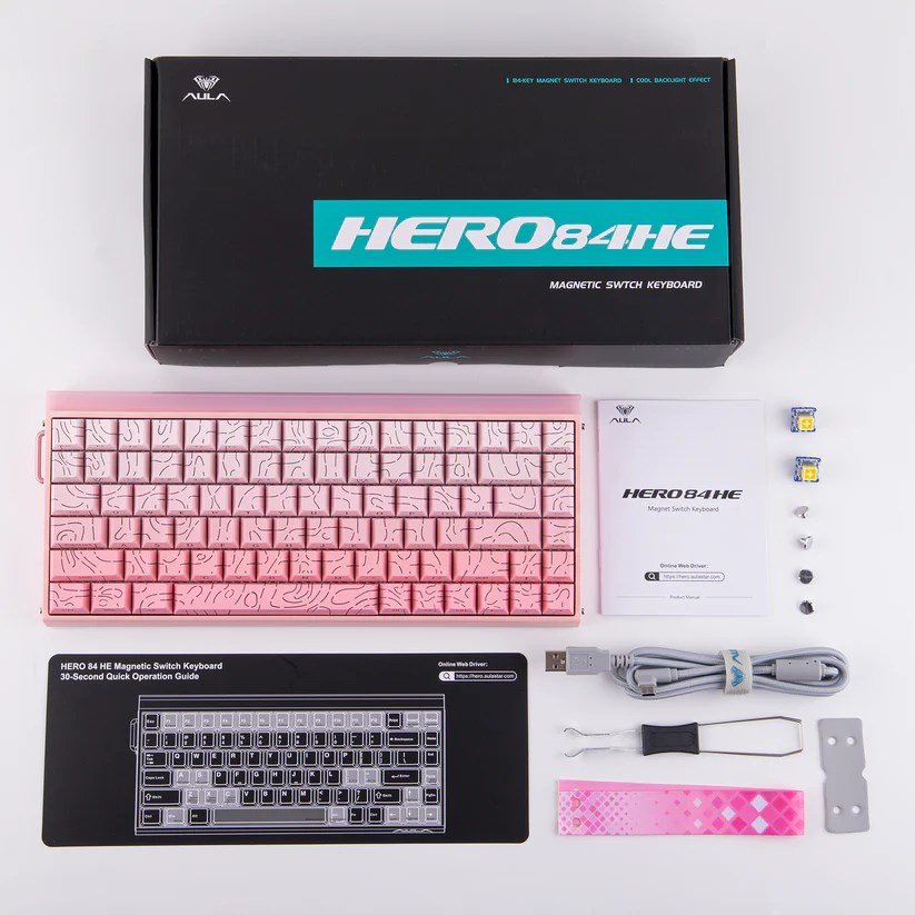 HERO84 HE PINK+Gradient+Contour Dragon King-switch RGB AULA-tastatur #15