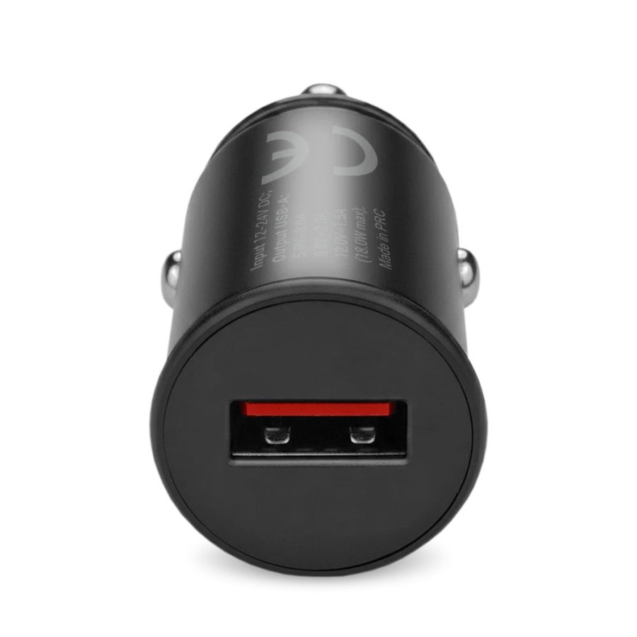 Car charger 1 X USB QC3.0 18W black + cable USB-C 1m #2