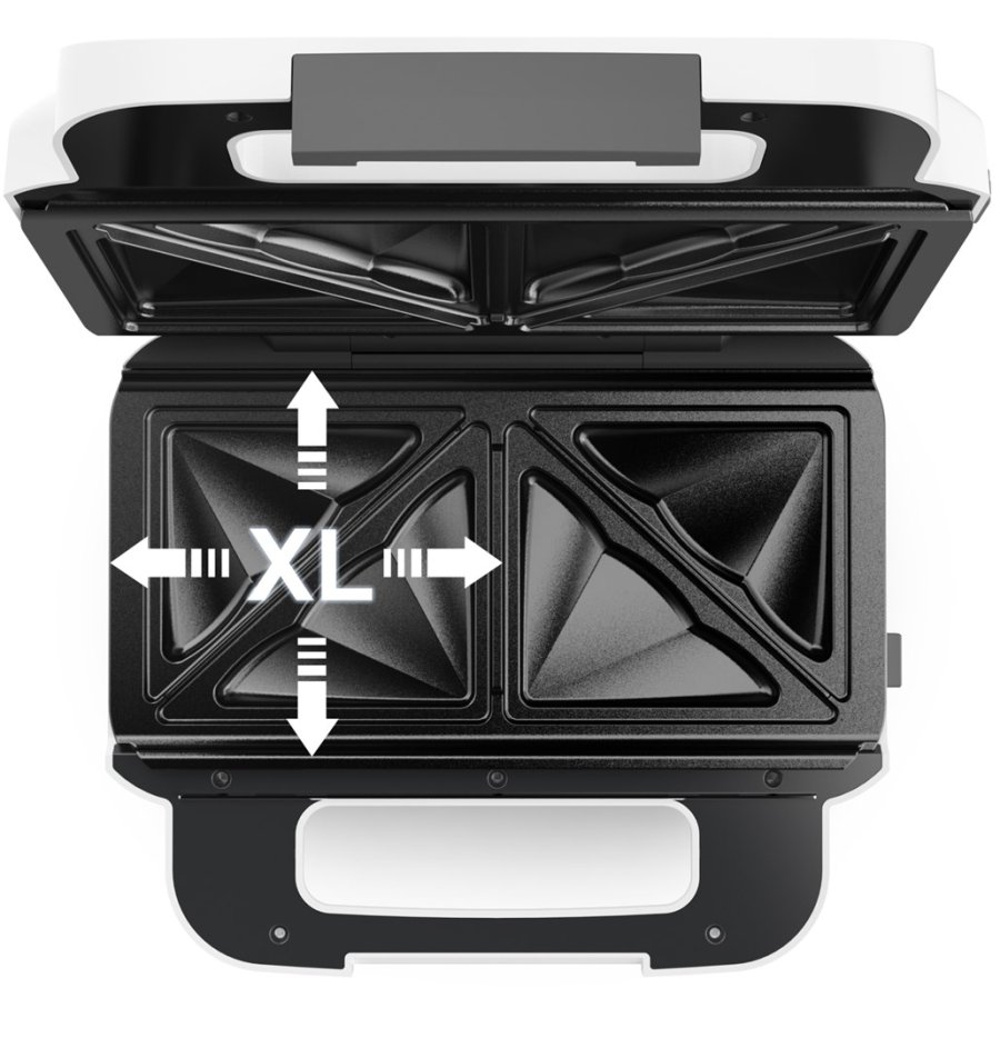 Tefal Snack XL SW7011 sandwichtoaster 850 W Hvid, Rustfrit stl #3