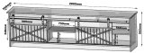 RTV GRANERO 200x56.7x35 gammelt tr kabinet #7