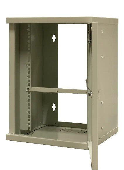 EMITERNET Single hanging cabinet 10'' 9U, sheet metal door, 325�330x445mm (width/depth/height) EM/SOHO-B-9U #1