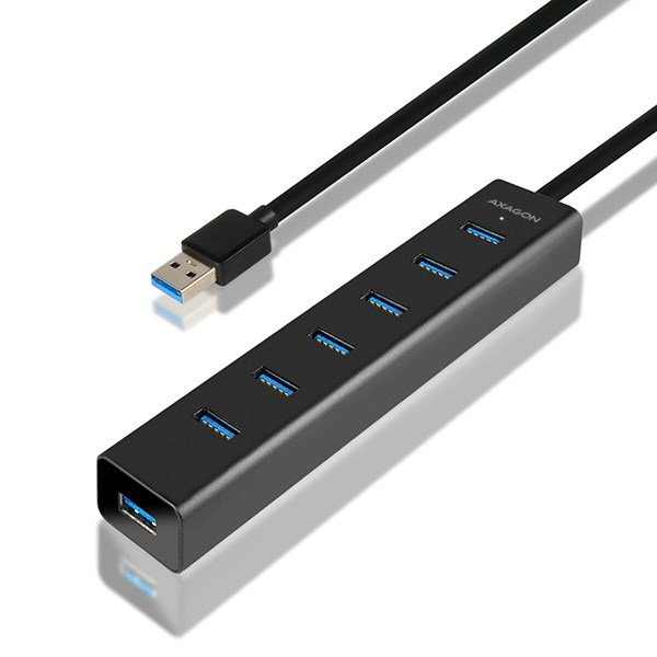 Axagon HUE-SA7BP interface hub USB 3.2 Gen 1 (3.1 Gen 1) Type-A 5000 Mbit/s Sort #13