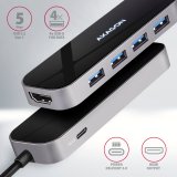 Axagon HMC-6H4A dockingstation Ledningsf�rt USB 3.2 Gen 1 (3.1 Gen 1) Type-C Sort, Gr� #3