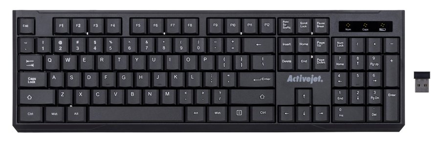 Activejet trdlst tastatur K-3911W, batteridrevet 1x 1,5V AAA #4