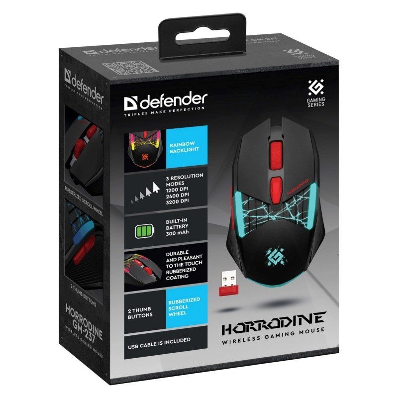 Gaming-mus Defender GM-237 HORRODINE Sort 3200 DPI #6