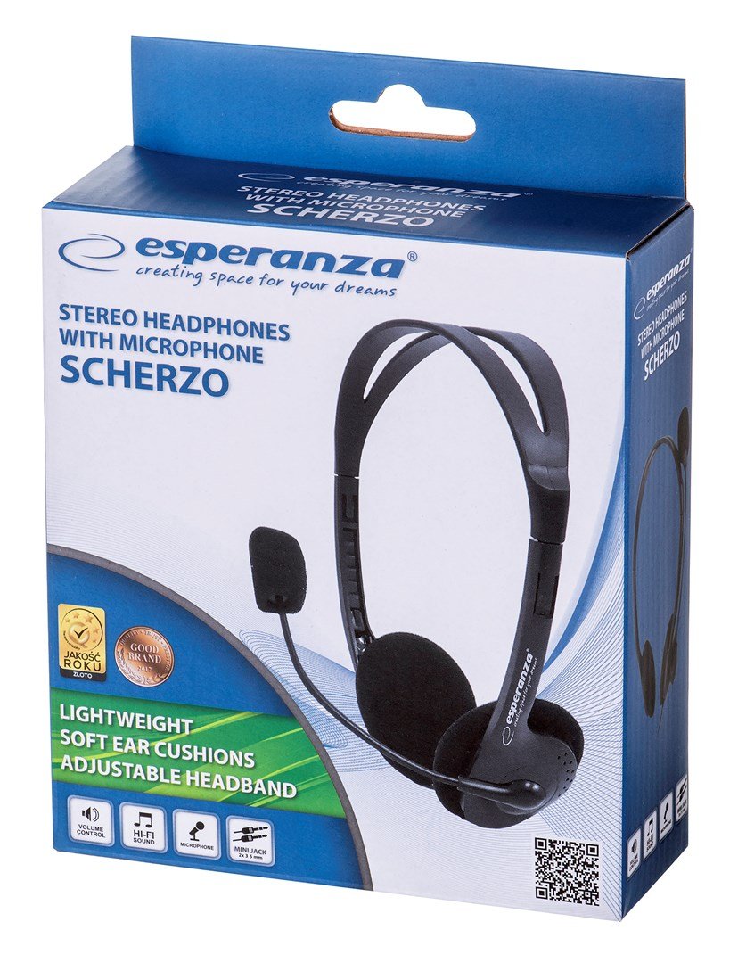 Esperanza EH102 hovedtelefoner/headset Ledningsf�rt Opkald/musik Sort #15