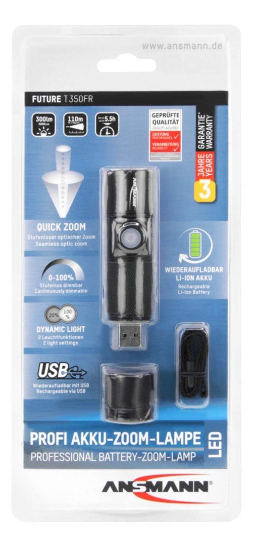 Ansmann Future T350FR Sort Kuglepenslommelygte LED #10